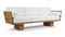 Suelo - Suelo Outdoor Sofa, Natural Teak with White Cushions