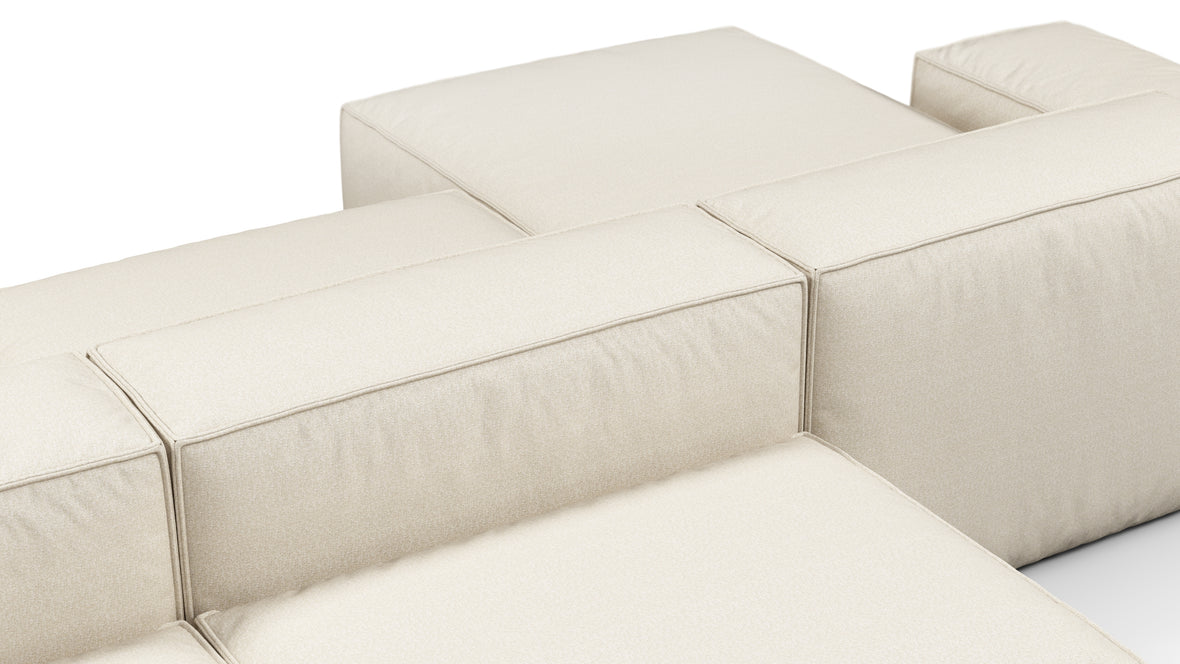 Andes - Andes Outdoor Sectional, Double Sided, Left Chaise, Natural Textured Weave
