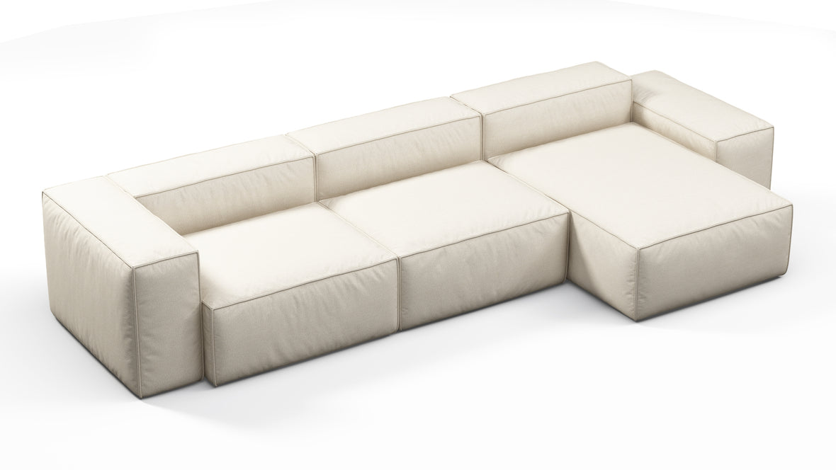 Andes - Andes Outdoor Sectional, Right Chaise, Natural Textured Weave