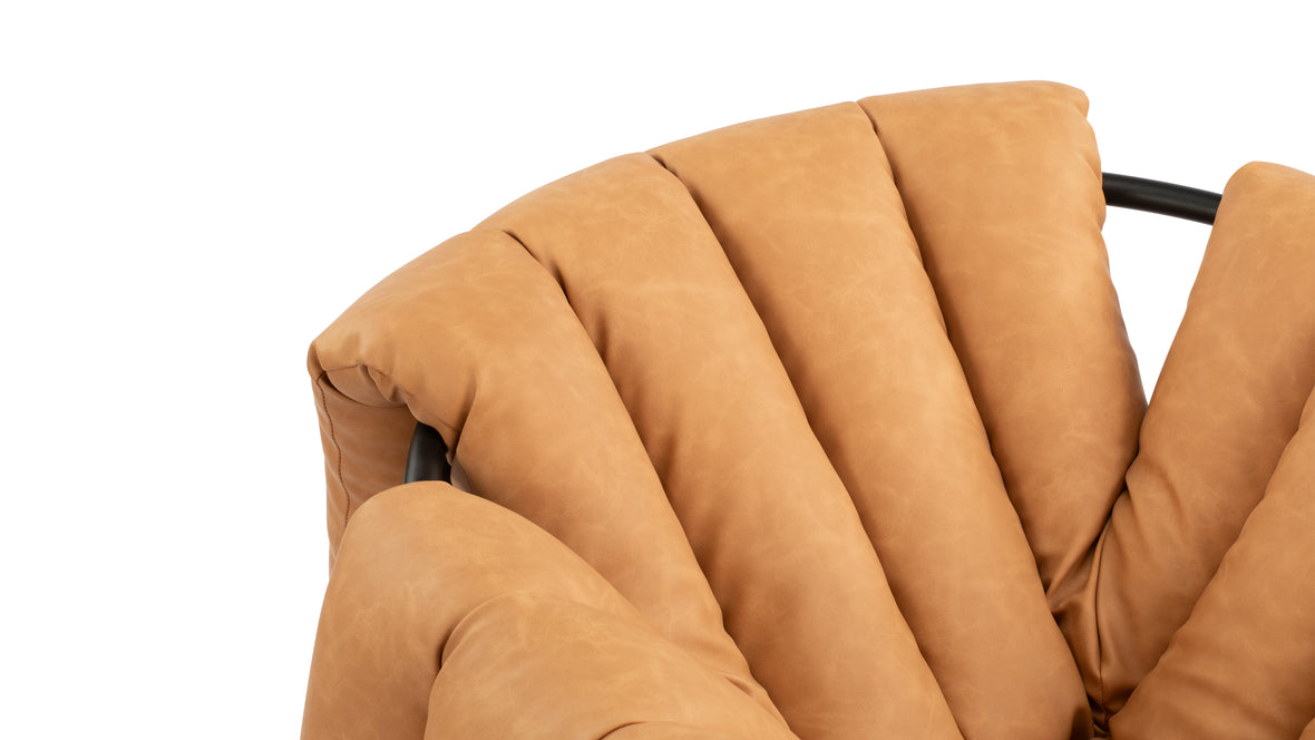 Puffy - Puffy Lounge Chair, Tan Vegan Leather