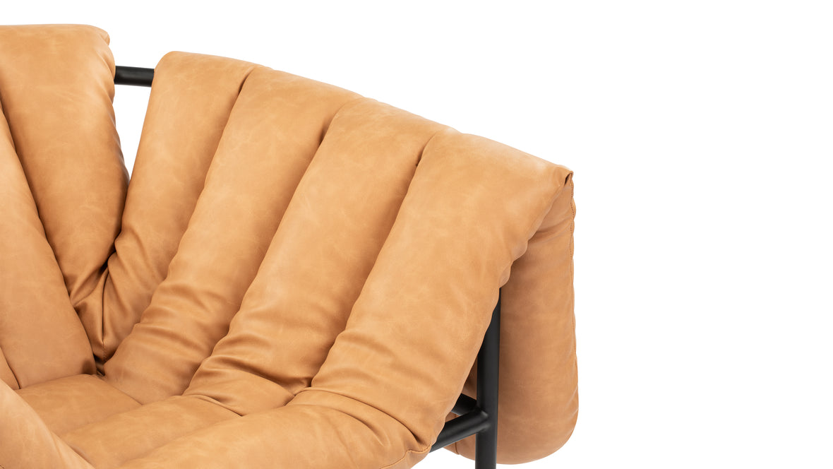 Puffy - Puffy Lounge Chair, Tan Vegan Leather