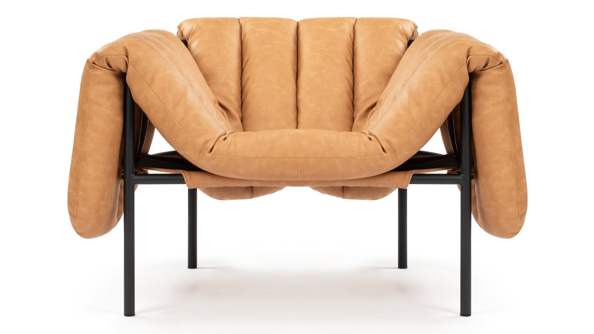 Puffy - Puffy Lounge Chair, Tan Vegan Leather