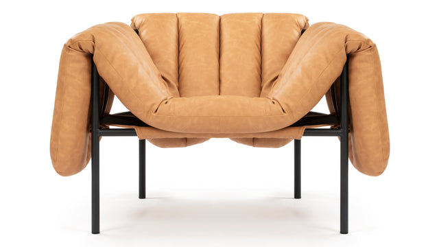 Puffy - Puffy Lounge Chair, Tan Vegan Leather