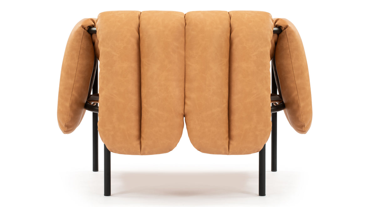 Puffy - Puffy Lounge Chair, Tan Vegan Leather