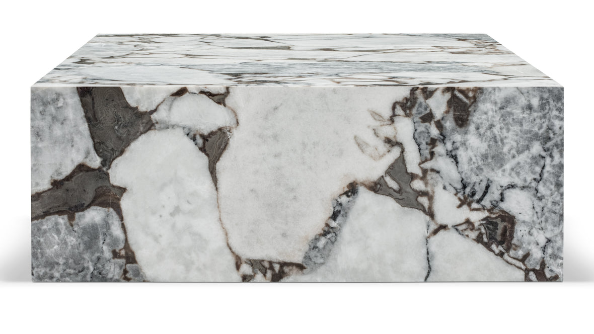 Plinth - Plinth Grande Coffee Table, Modellato Marble