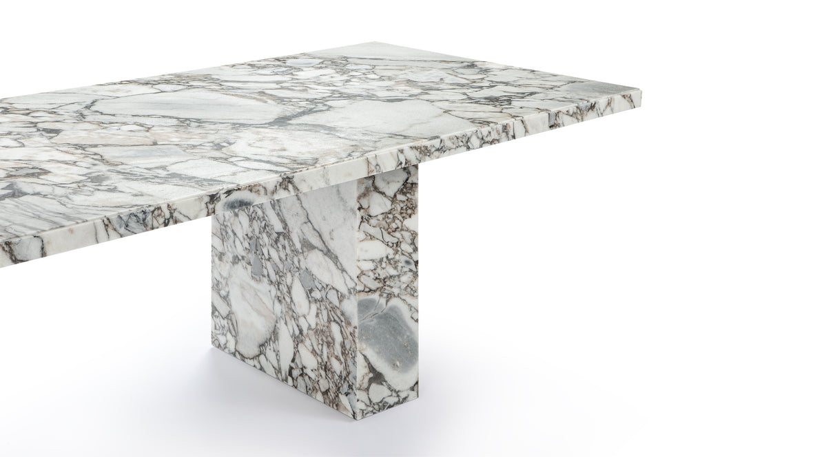 Enzo - Enzo Dining Table, Modellato Marble, 98in