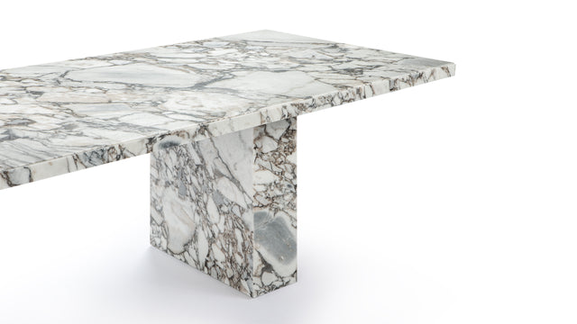 Enzo - Enzo Dining Table, Modellato Marble, 98in