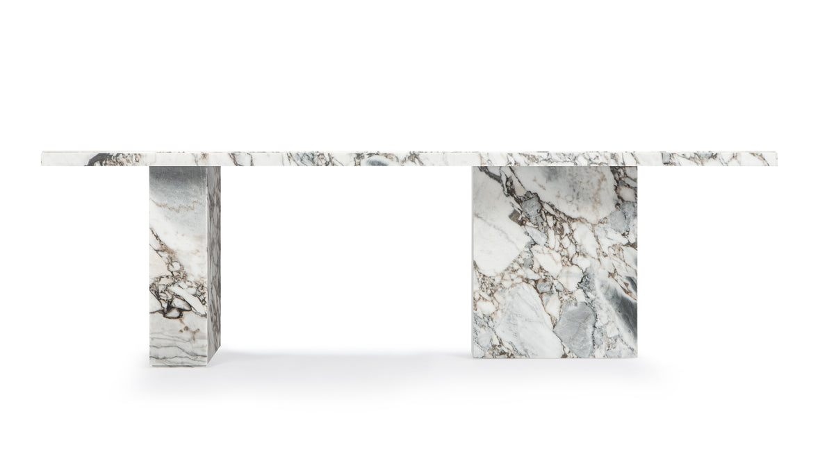 Enzo - Enzo Dining Table, Modellato Marble, 98in