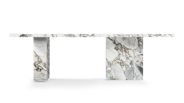 Enzo - Enzo Dining Table, Modellato Marble, 98in
