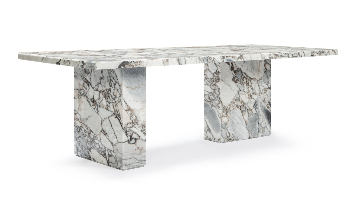 Enzo - Enzo Dining Table, Modellato Marble, 98in