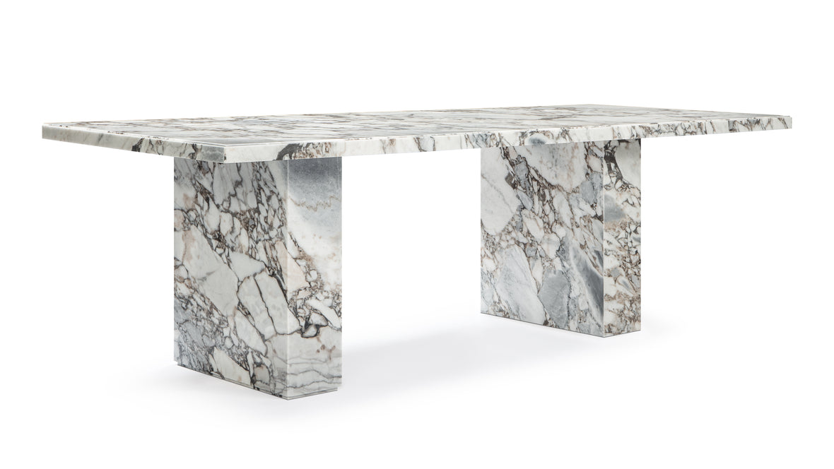 Enzo - Enzo Dining Table, Modellato Marble, 98in