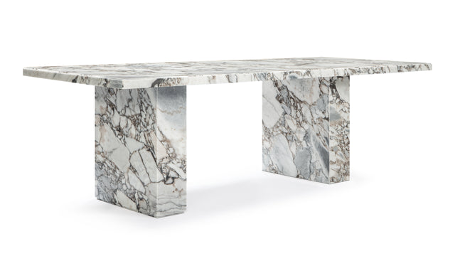 Enzo - Enzo Dining Table, Modellato Marble, 98in