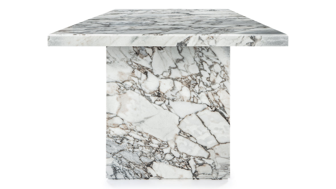 Enzo - Enzo Dining Table, Modellato Marble, 98in