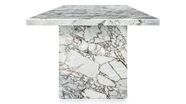 Enzo - Enzo Dining Table, Modellato Marble, 98in