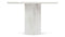 Saga - Saga Round Pedestal Dining Table, Fiore Bianco Marble, 47in