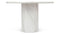 Saga - Saga Round Pedestal Dining Table, Fiore Bianco Marble, 47in