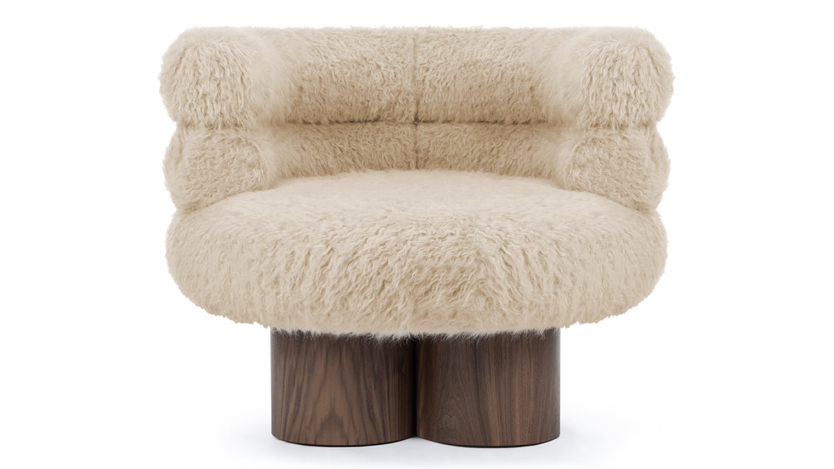 Lana - Lana Chair, Almond Long Hair Sherpa and Walnut