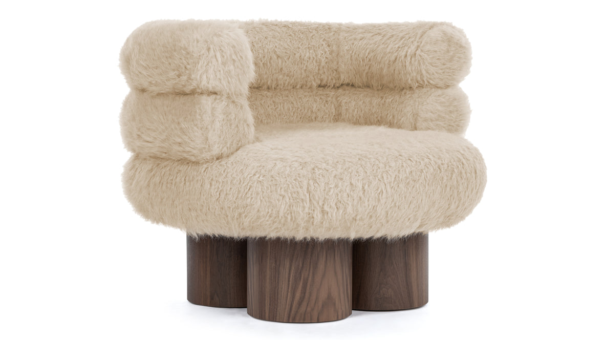 Lana - Lana Chair, Almond Long Hair Sherpa and Walnut