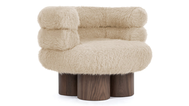 Lana - Lana Chair, Almond Long Hair Sherpa and Walnut