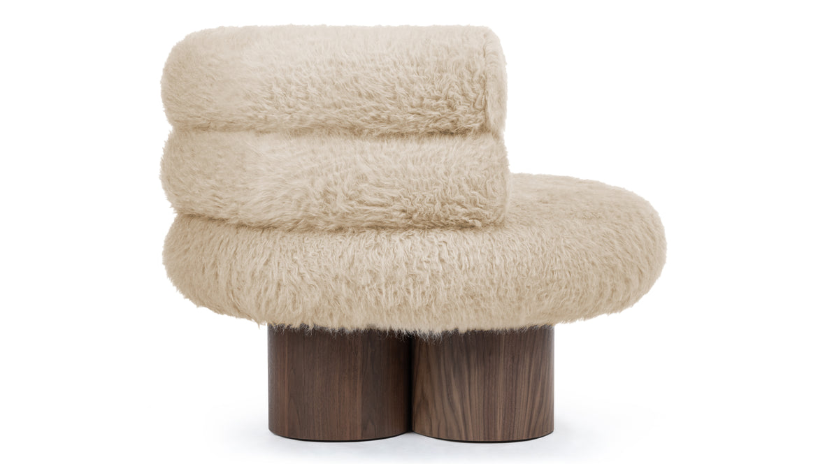 Lana - Lana Chair, Almond Long Hair Sherpa and Walnut