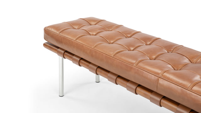 Manhattan - Manhattan Three Seater Bench, Tan Premium Leather