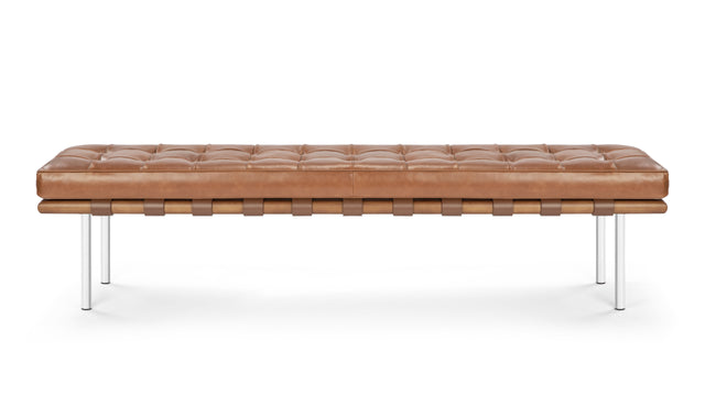 Manhattan - Manhattan Three Seater Bench, Tan Premium Leather