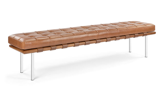 Manhattan - Manhattan Three Seater Bench, Tan Premium Leather