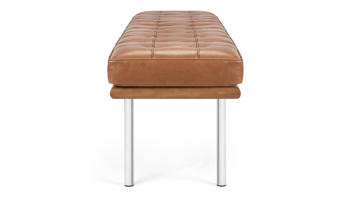 Manhattan - Manhattan Three Seater Bench, Tan Premium Leather