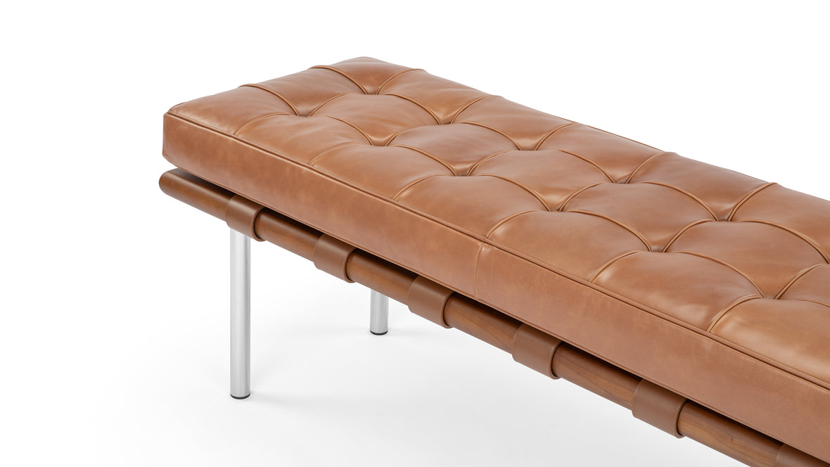 Manhattan - Manhattan Two Seater Bench, Tan Premium Leather