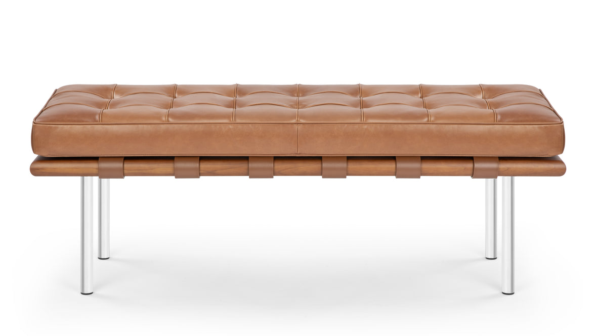 Manhattan - Manhattan Two Seater Bench, Tan Premium Leather