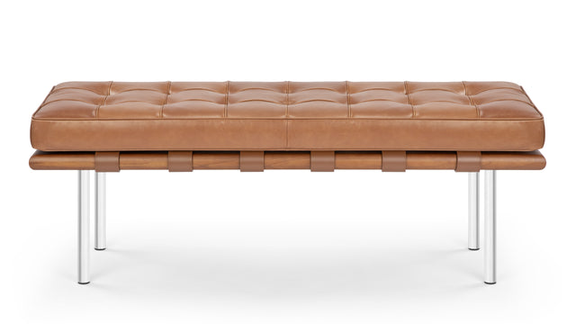 Manhattan - Manhattan Two Seater Bench, Tan Premium Leather