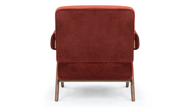 Pierre Jeanneret - Pierre Jeanneret Lounge Chair, Burgundy Silken Velvet