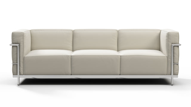 Corbusier - Corbusier Grand Modele Three Seater Sofa, Cream Vegan Leather