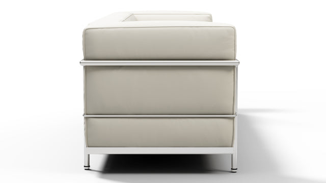 Corbusier - Corbusier Grand Modele Three Seater Sofa, Cream Vegan Leather