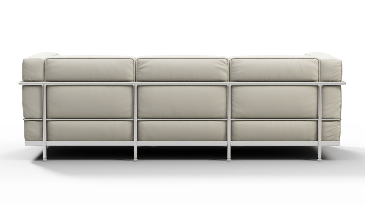 Corbusier - Corbusier Grand Modele Three Seater Sofa, Cream Vegan Leather