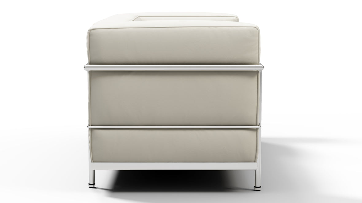 Corbusier - Corbusier Grand Modele Two Seater Sofa, Cream Vegan Leather