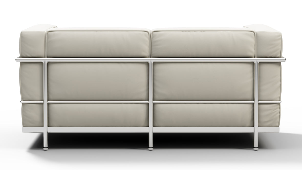 Corbusier - Corbusier Grand Modele Two Seater Sofa, Cream Vegan Leather
