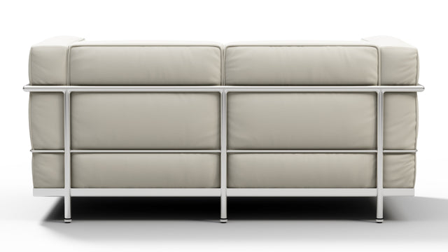 Corbusier - Corbusier Grand Modele Two Seater Sofa, Cream Vegan Leather