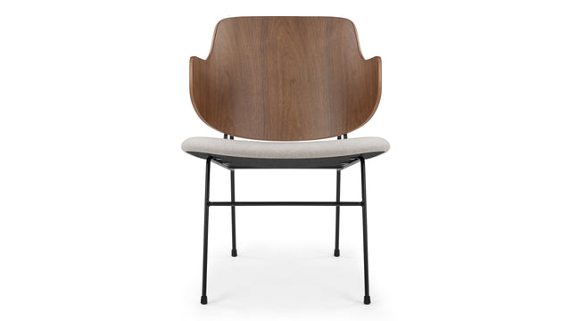 The Penguin - The Penguin Lounge Chair, Wheat Gray Cashmere Wool and Walnut
