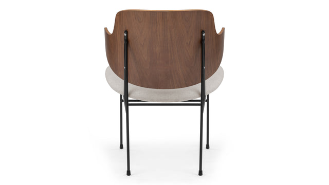 The Penguin - The Penguin Lounge Chair, Wheat Gray Cashmere Wool and Walnut