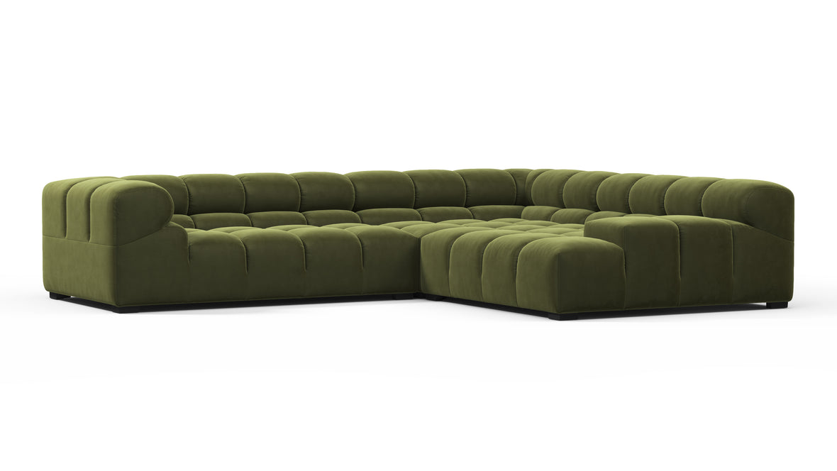 Tufty - Tufty Sectional, Right Corner, Thyme Luxe Velvet