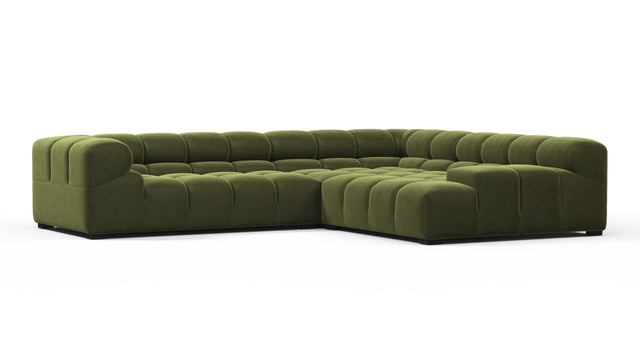 Tufty - Tufty Sectional, Right Corner, Thyme Luxe Velvet
