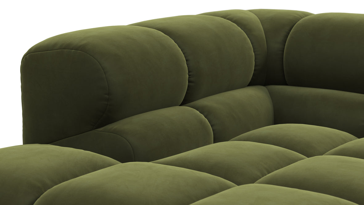 Tufty - Tufty Sectional, Small L, Left, Thyme Luxe Velvet