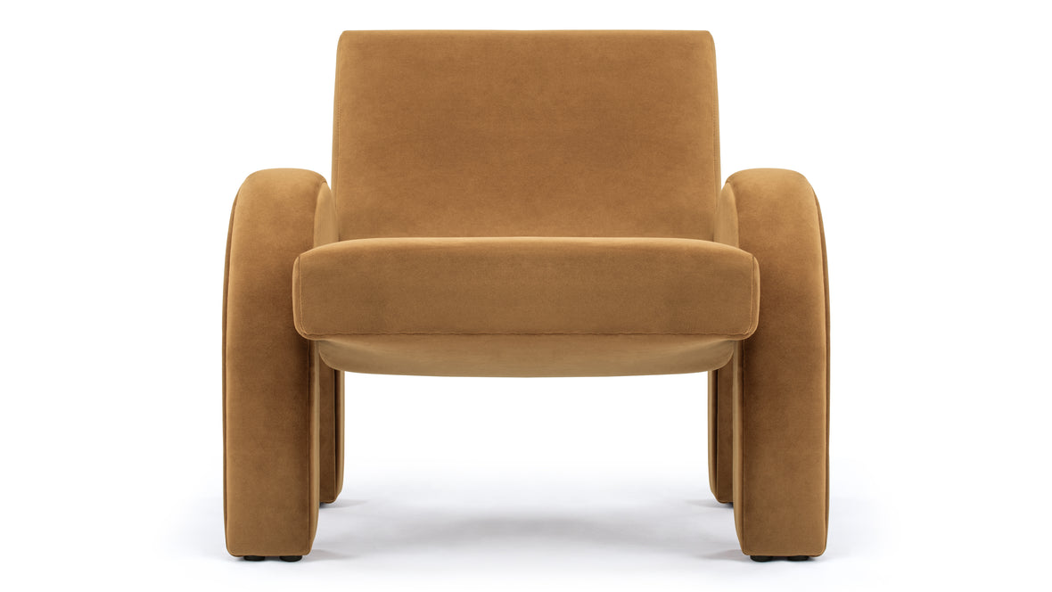 Arcata - Arcata Lounge Chair, Caramel Plush Velvet
