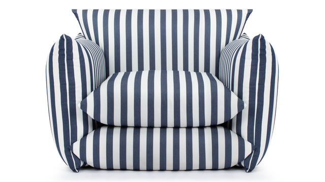 Hoxton - Hoxton Indoor/Outdoor Lounge Chair, Navy Stripe