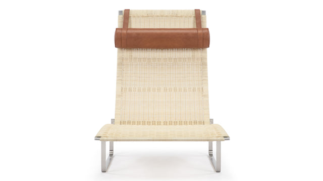 Lea - Lea Wicker Lounge Chair, Tan Premium Leather