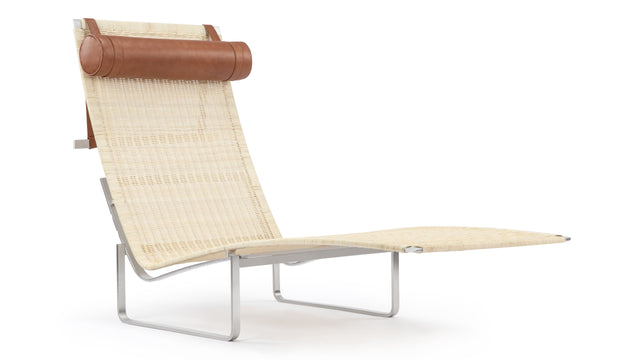 Lea - Lea Wicker Lounge Chair, Tan Premium Leather