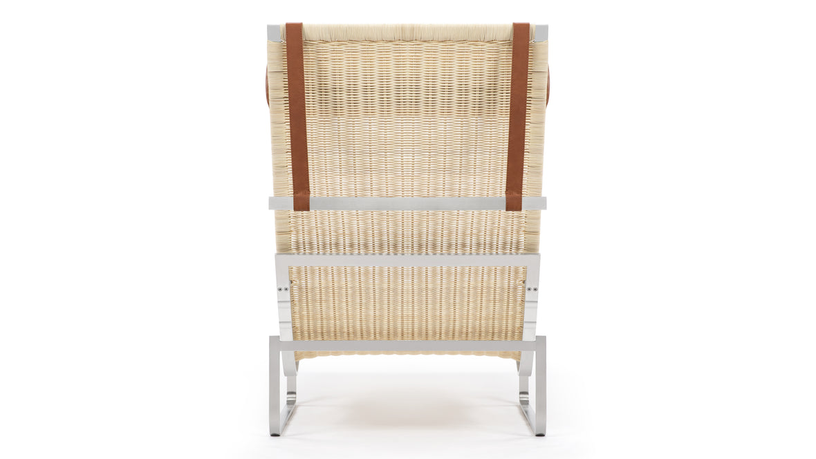Lea - Lea Wicker Lounge Chair, Tan Premium Leather