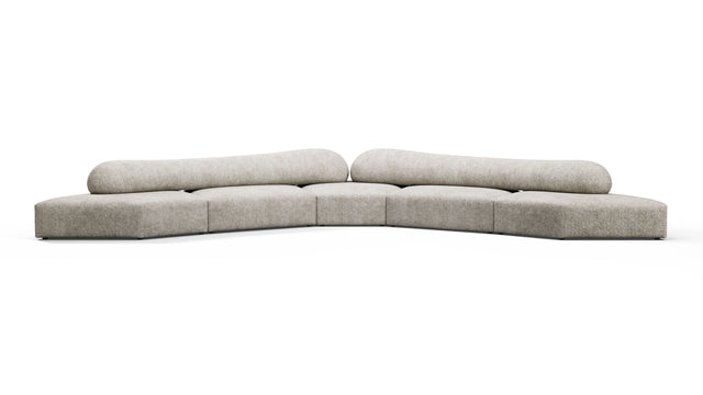 On the Rocks - On the Rocks Sofa, Large Corner, Dove Textured Chenille