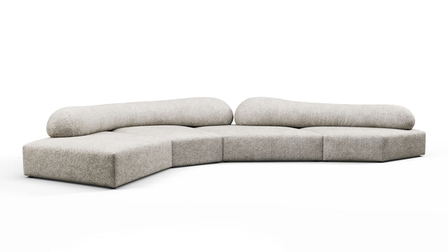 On the Rocks - On the Rocks Sofa, Left Corner, Dove Textured Chenille